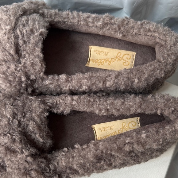 Seychelles Gladiator faux shearling loafers taupe gray 7.5  lounge casual flats - Picture 3 of 5
